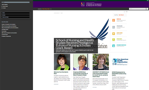 School of Nursing and Health Studies News Subsite